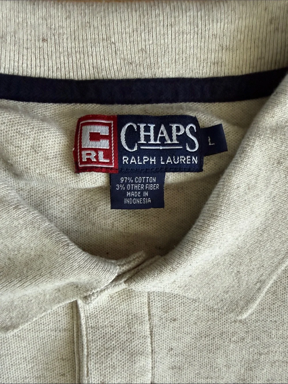 Ralph Lauren x Chaps Cream Polo with Embroidered Crest